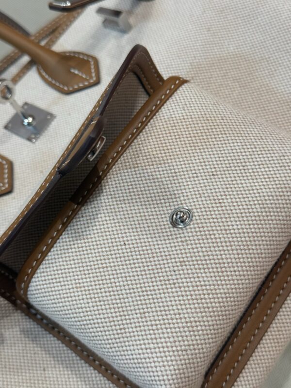 GPC Mode Birkin Cargo 25CM CK37 Gold Leather / Beige Canvas PHW In stock