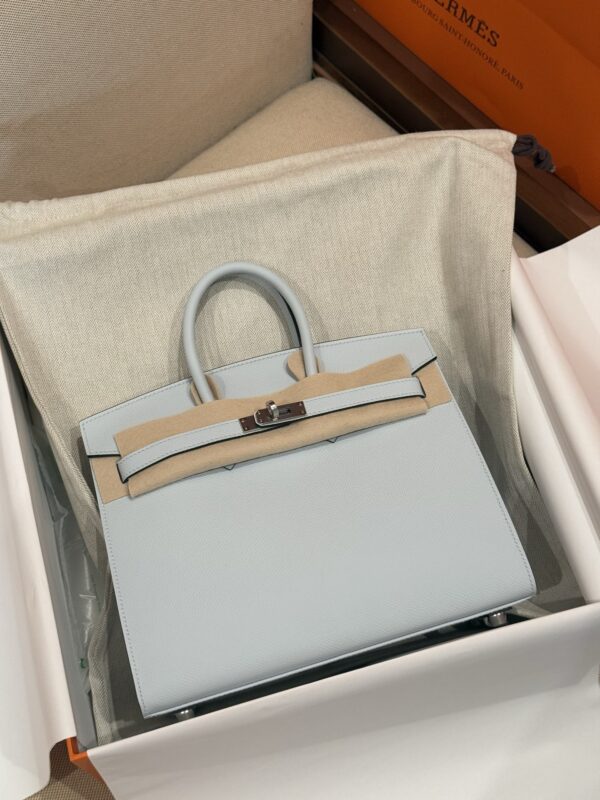 GPC Mode Birkin Sellier 25CM T0 Blue Brume Epsom Leather PHW