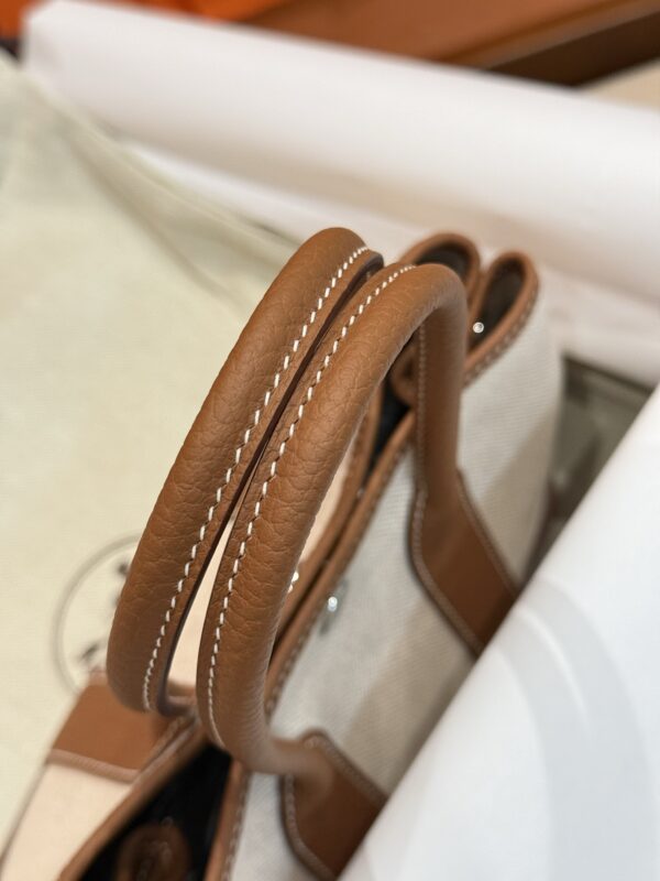 GPC Mode Garden Party Mini 23 CK37 Gold Leather & Beige Canvas PHW Hardware