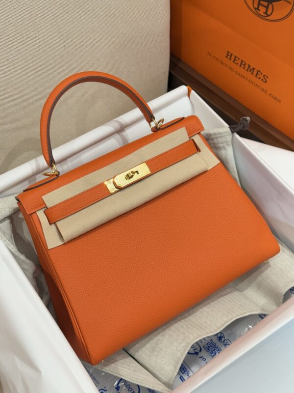 GPC Mode Kelly 28CM CC93 Orange Togo Leather GHW